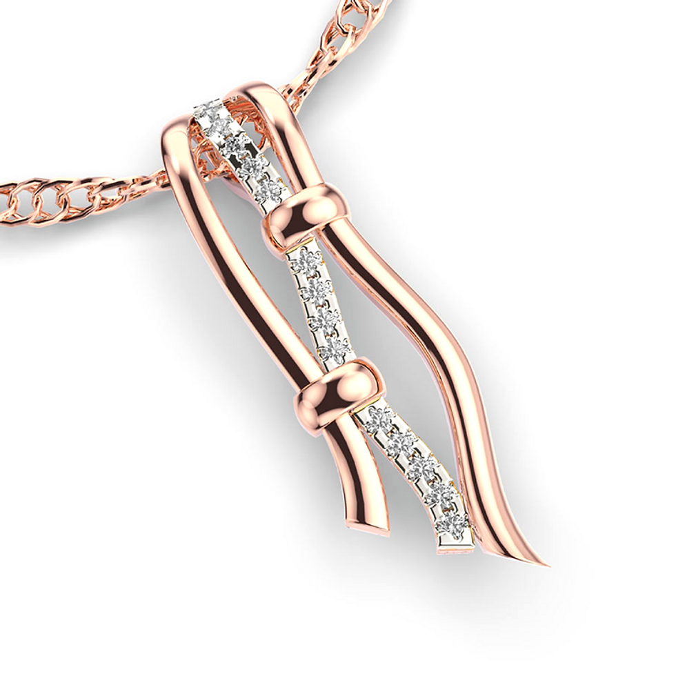 Moissanite Rose Gold Plated Silver Classy Abstract Pendant