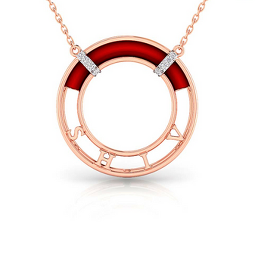 Moissanite Rose Gold Plated Silver Golden Initial Orbit Pendant