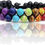 Thumbnail: 7 Chakra Stone & Matte Onyx 8mm Round Smooth Double Layer Bracelet