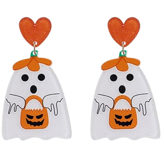 Sterling Silver Ghost Stud Earrings for Women