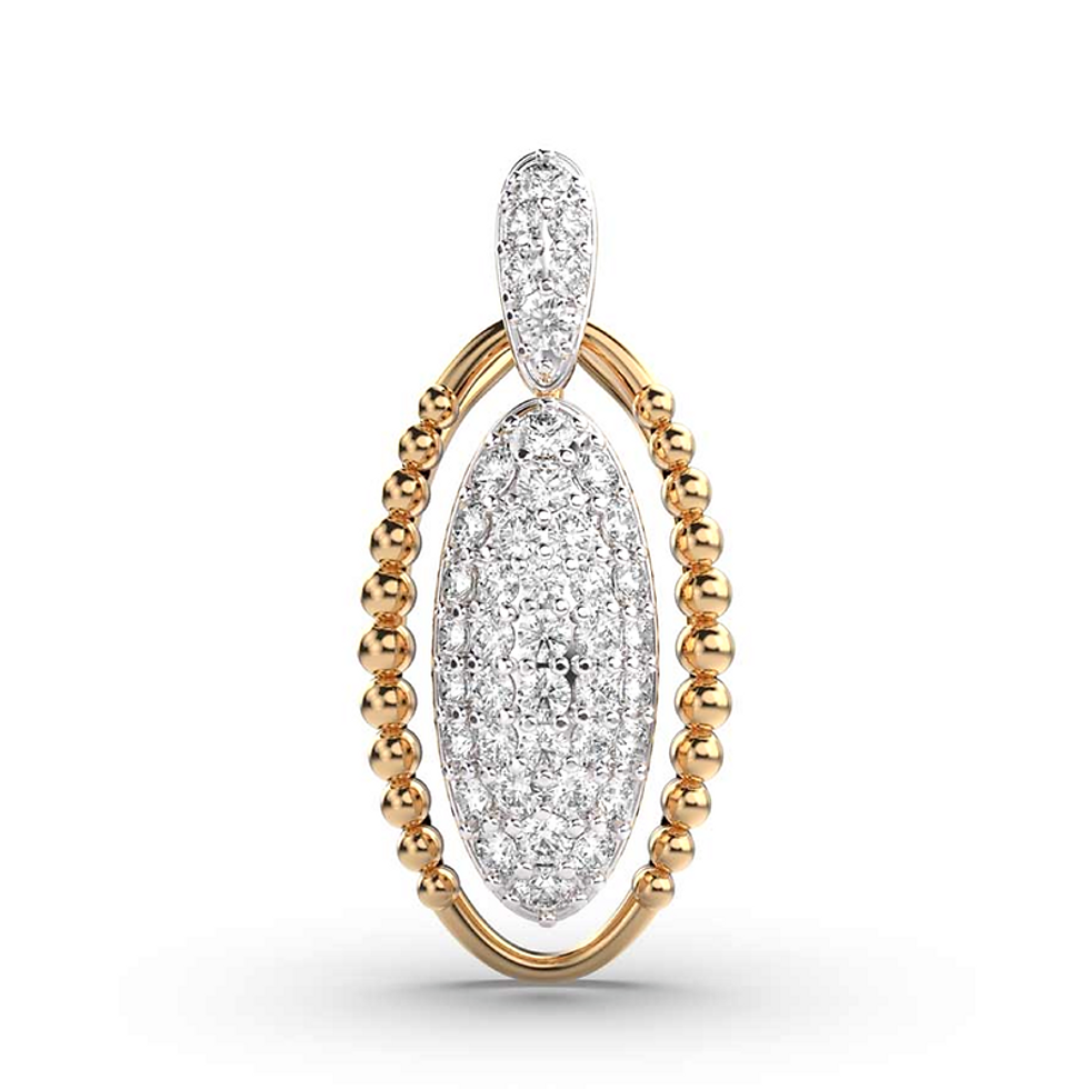 Moissanite Gold Plated Silver Subtle Contour Pendant