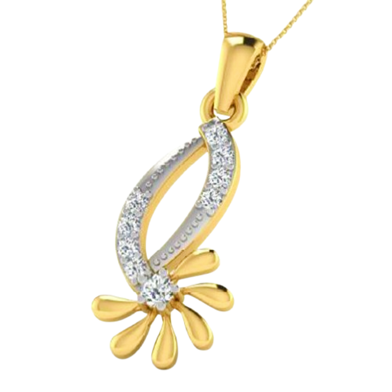 Moissanite Gold Plated Silver Radiant Splendor Pendant
