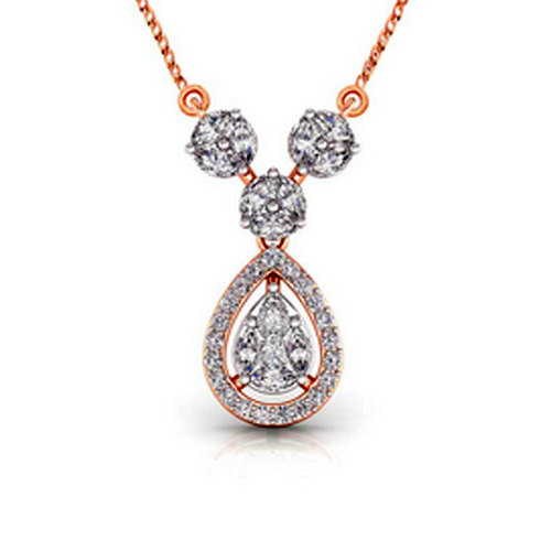 Moissanite Rose Gold Plated Silver Teardrop Pendant