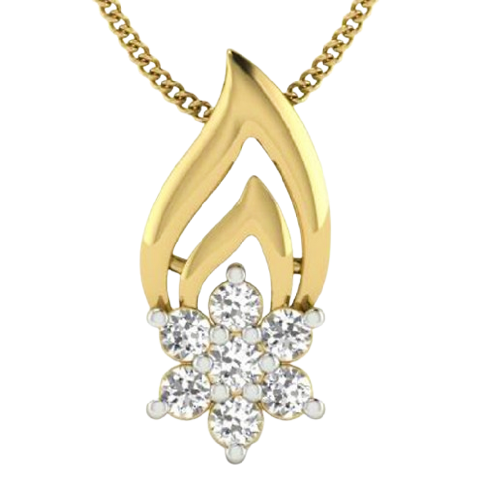 Moissanite Gold Plated Silver Geometric Radiance Pendant