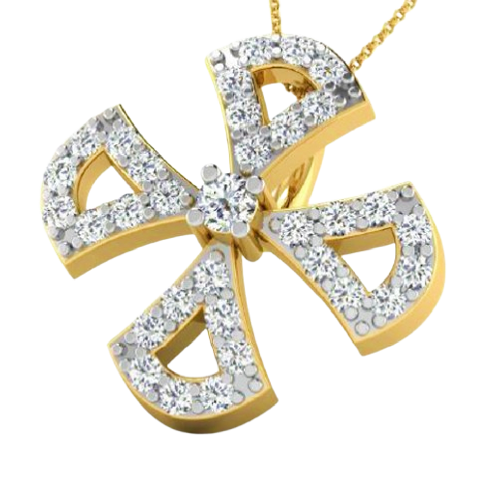 Moissanite Gold Plated Silver Circular Love Pendant
