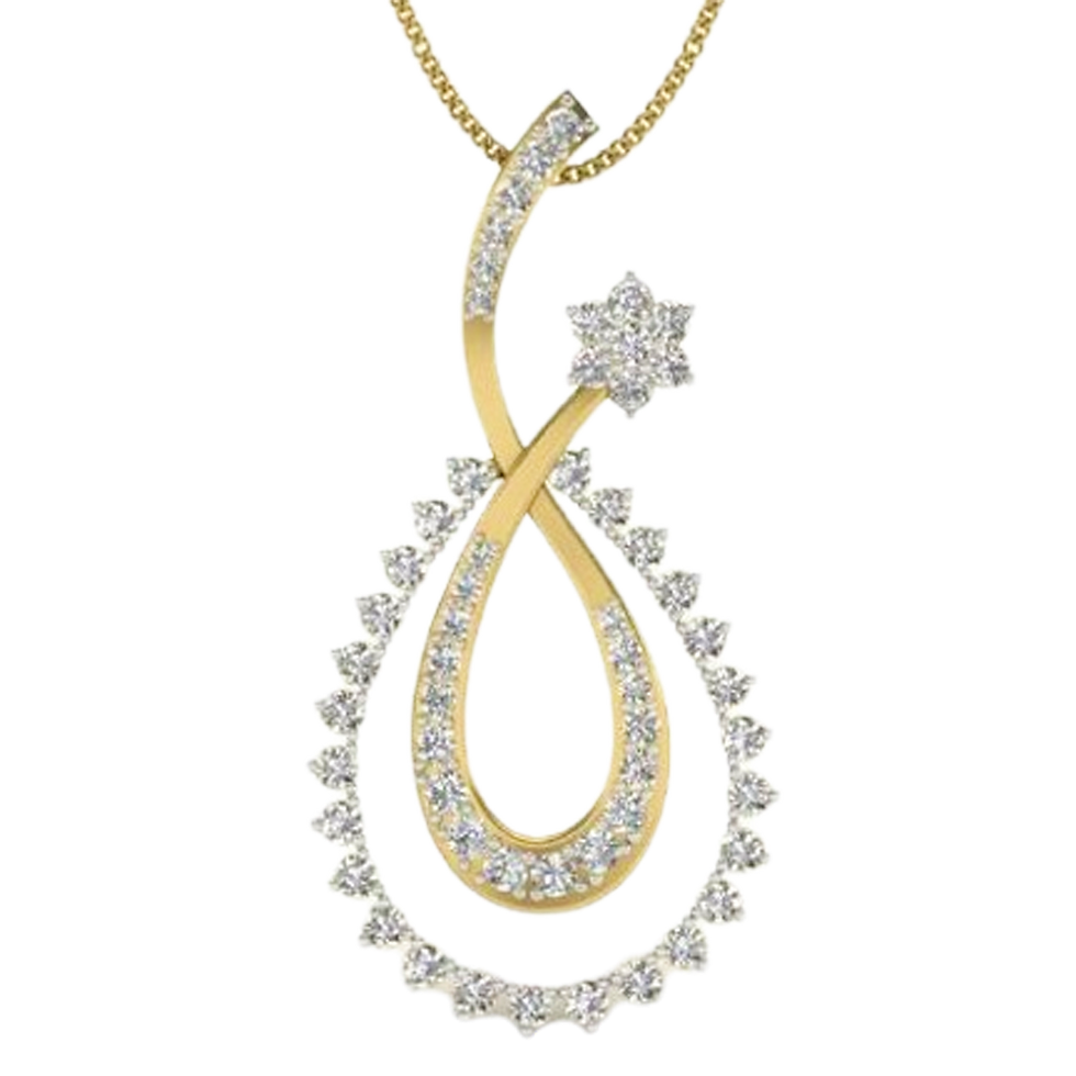 Moissanite Gold Plated Silver Cosmic Beauty Pendant