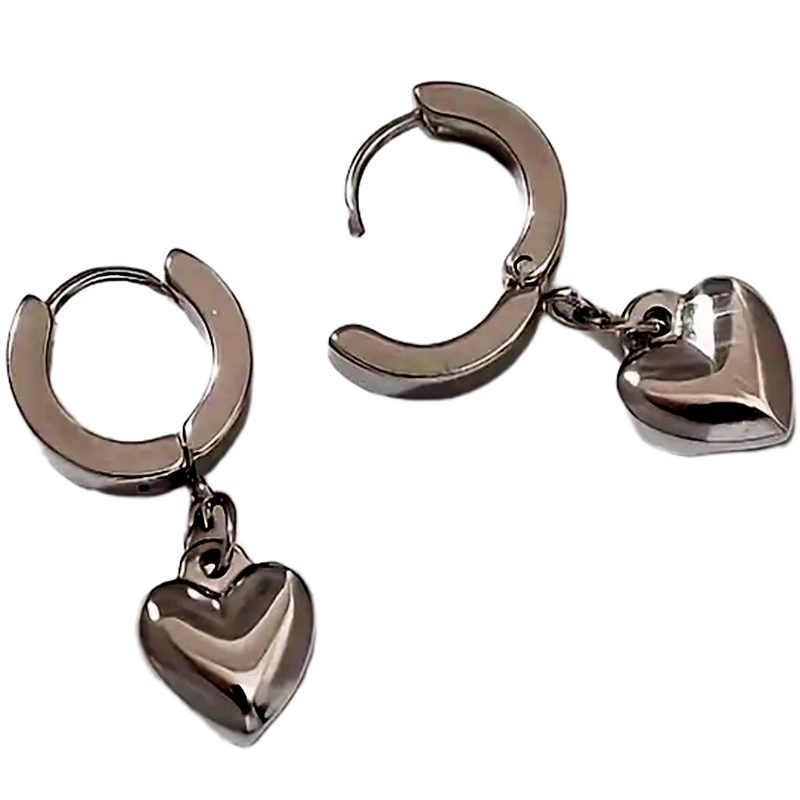 Sterling Silver Heart Stud Earrings for Women