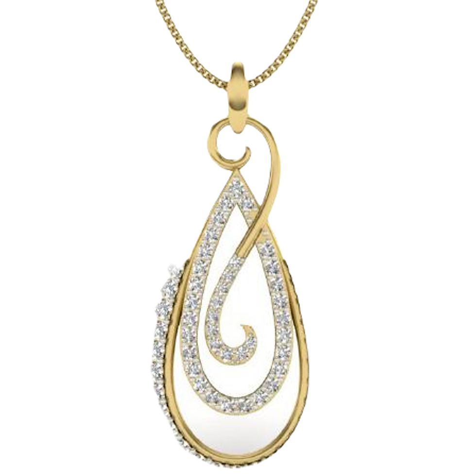 Moissanite Gold Plated Silver Geometric Radiance Pendant