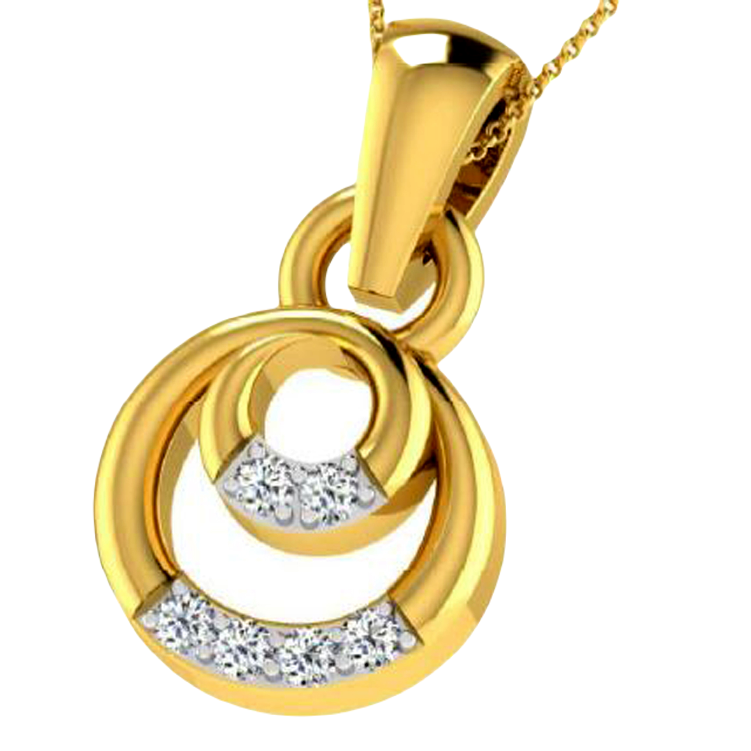 Moissanite Gold Plated Silver Snowflake Silhouette Pendant