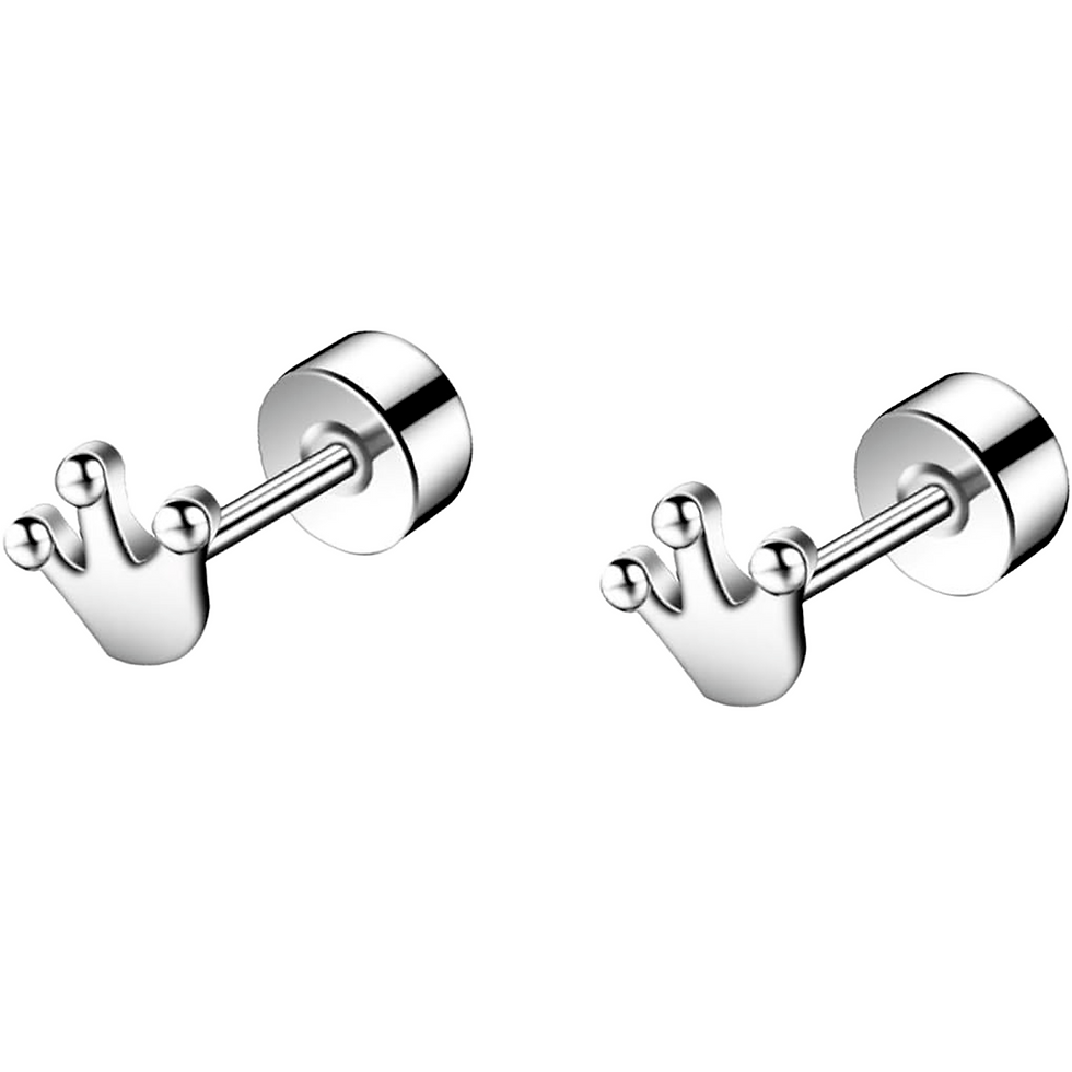 Sterling Silver Crown Stud Earrings for Women