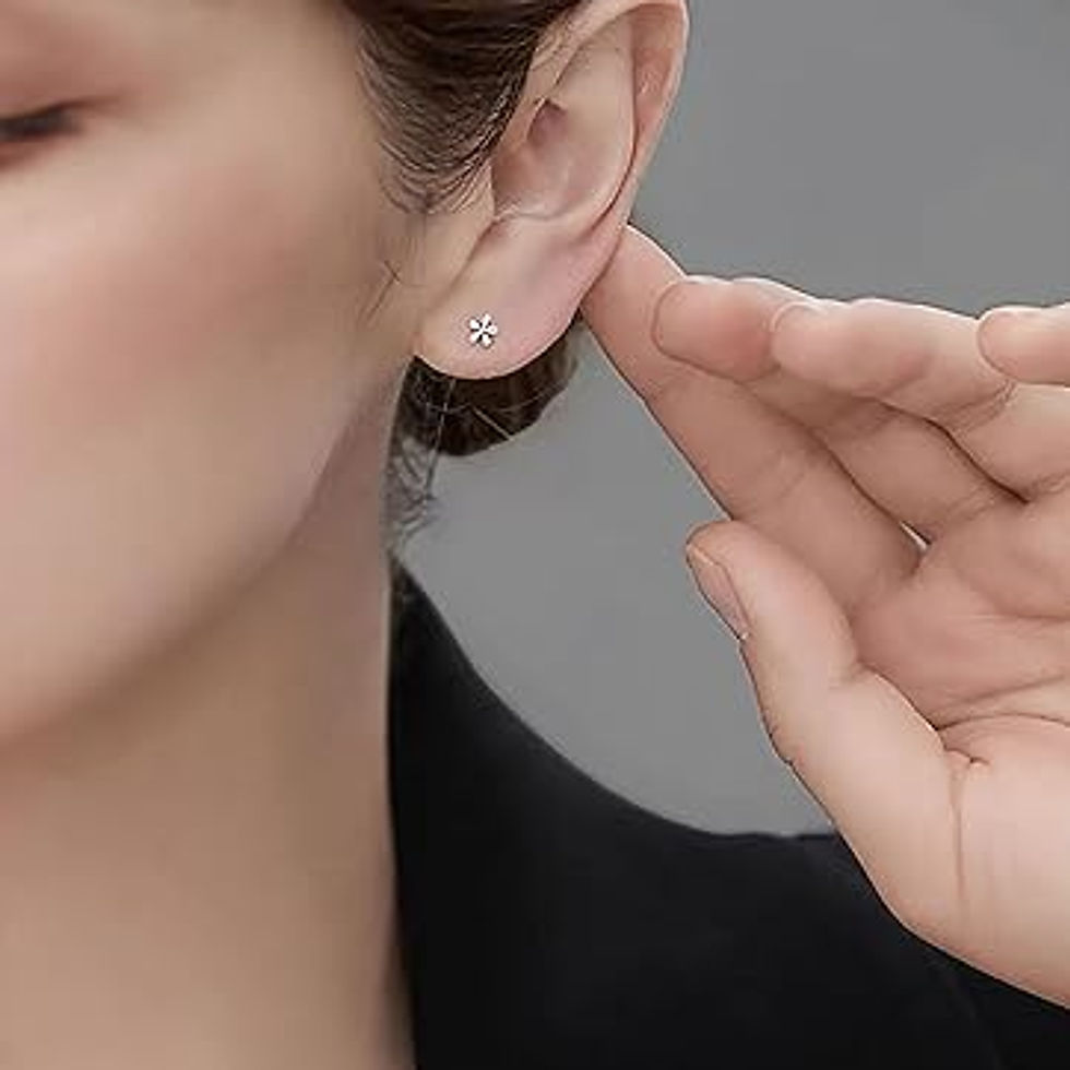 Sterling Silver Flower Stud Earrings for Women
