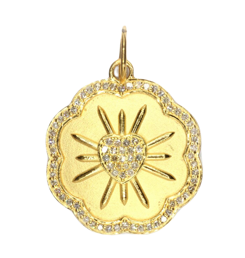 Moissanite Gold Plated Silver Fancy Pendant