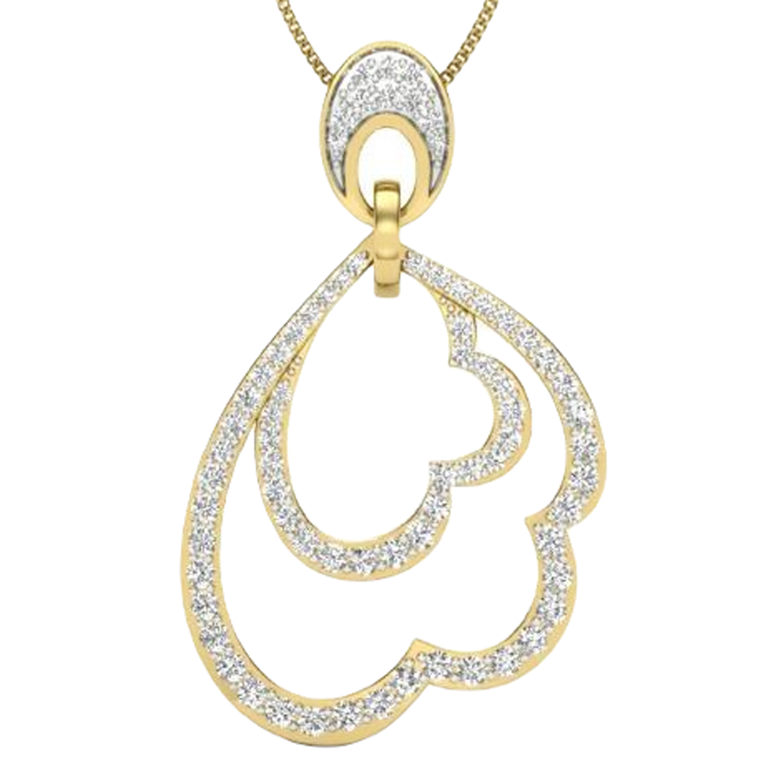 Moissanite Gold Plated Silver Curvy Beauty Pendant