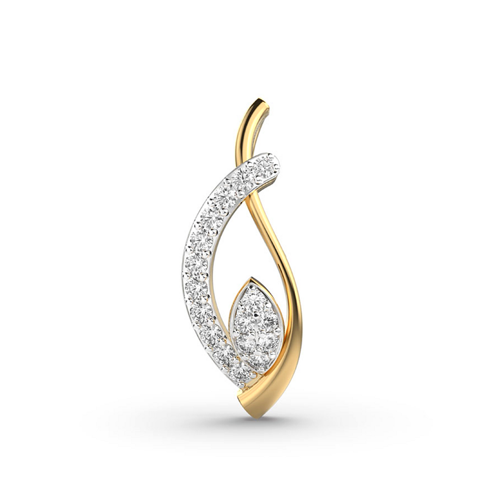 Moissanite Gold Plated Silver Sleek Glamour Pendant