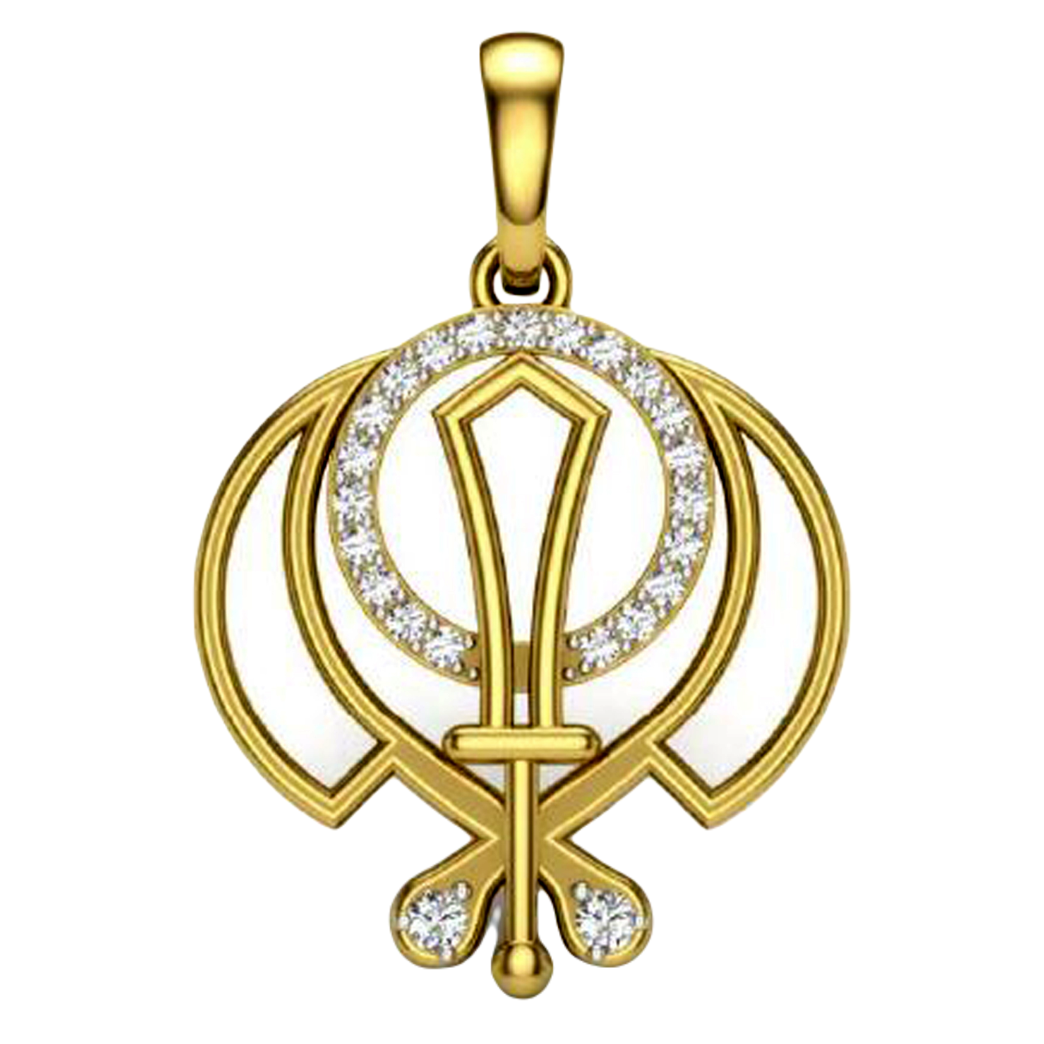 Moissanite Gold Plated Silver Elegant Qudra Pendant