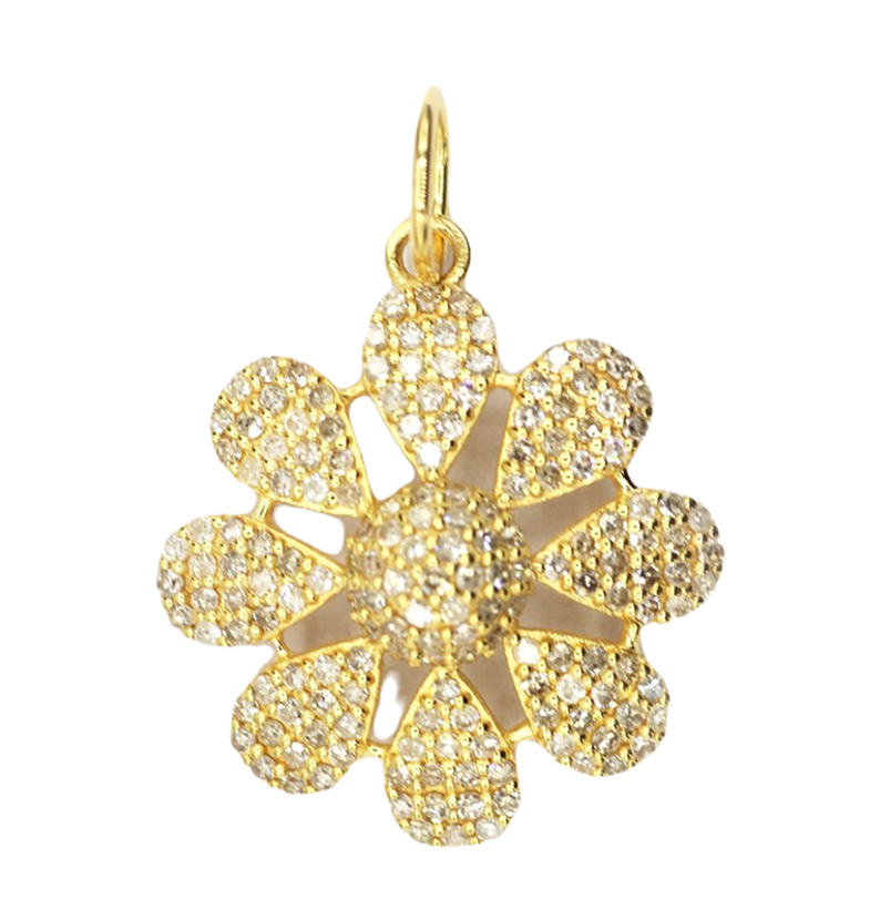 Moissanite Gold Plated Silver Circled Pear Pendant