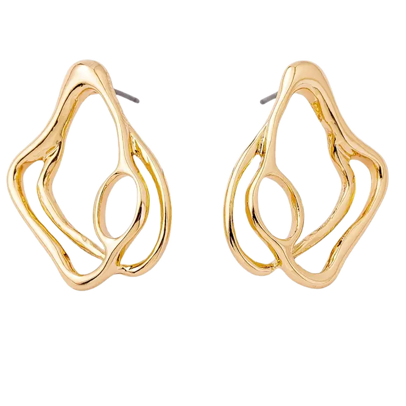 Gold Plated Silver Fancy Stud Earrings for Women