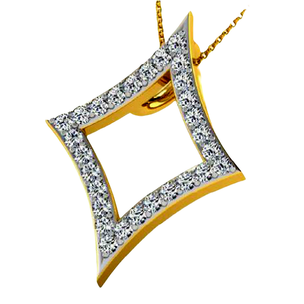 Moissanite Gold Plated Silver Sleek Glamour Pendant