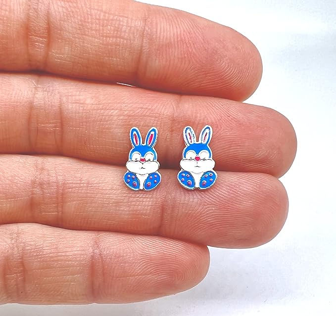 Sterling Silver Bunny Stud Earrings for Women