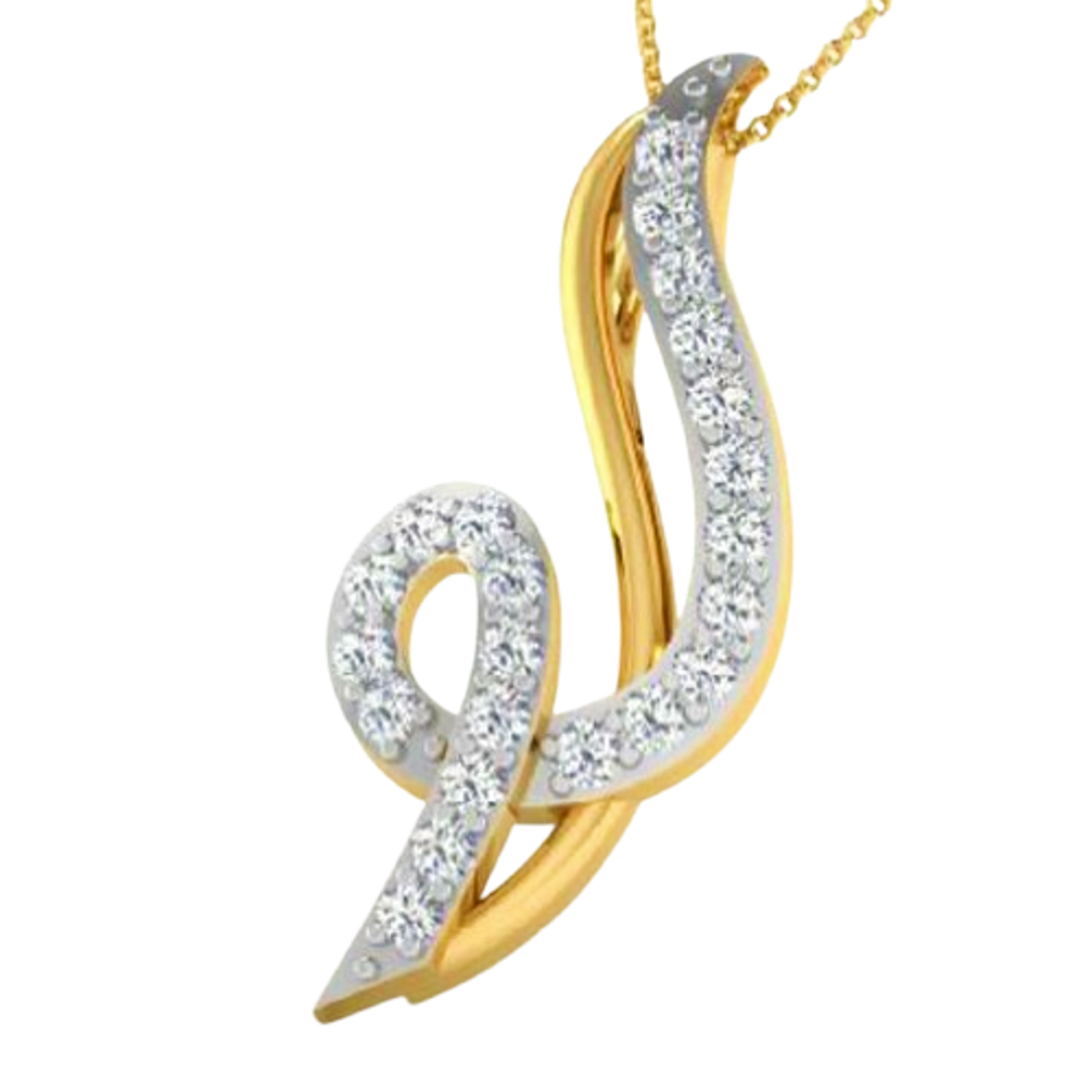 Moissanite Gold Plated Silver Vanity and Pride Pendant