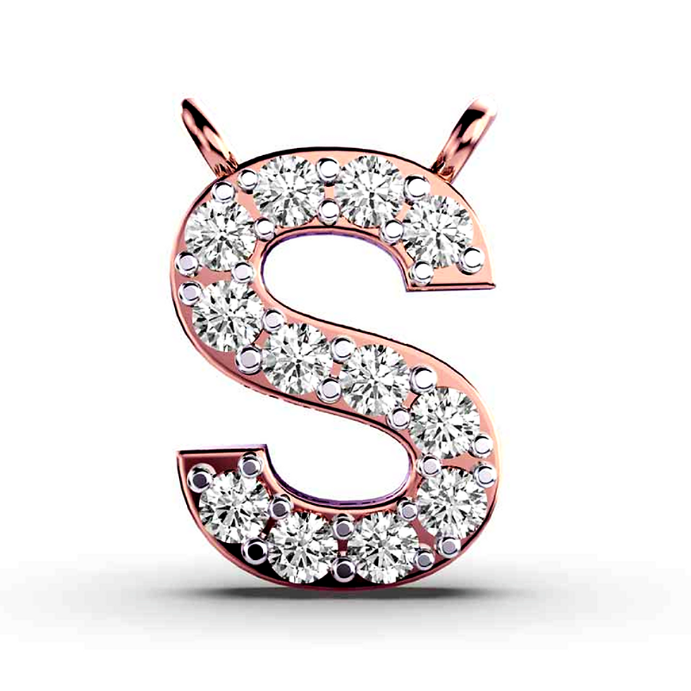 Moissanite Rose Gold Plated Silver Soulful �S� Pendant