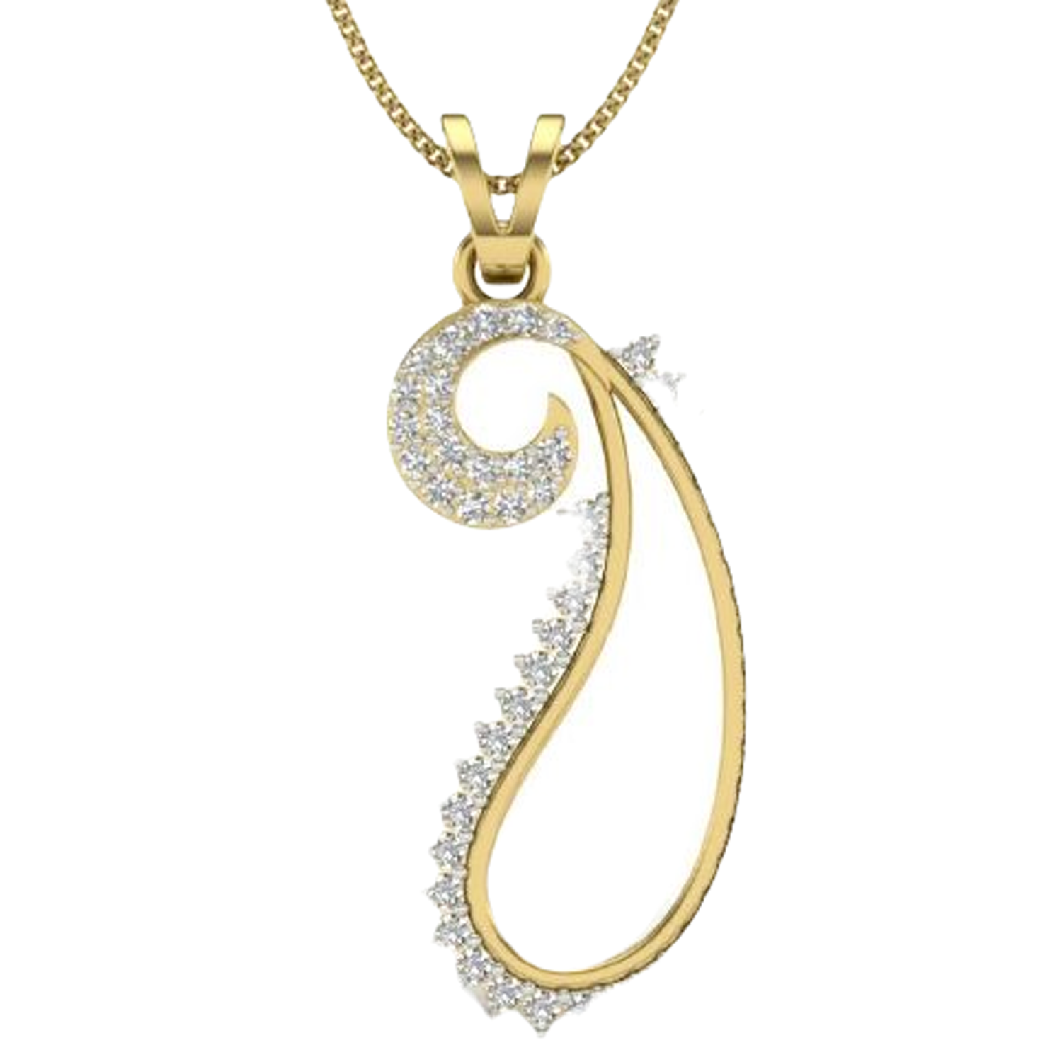 Moissanite Gold Plated Silver Structured Pendant