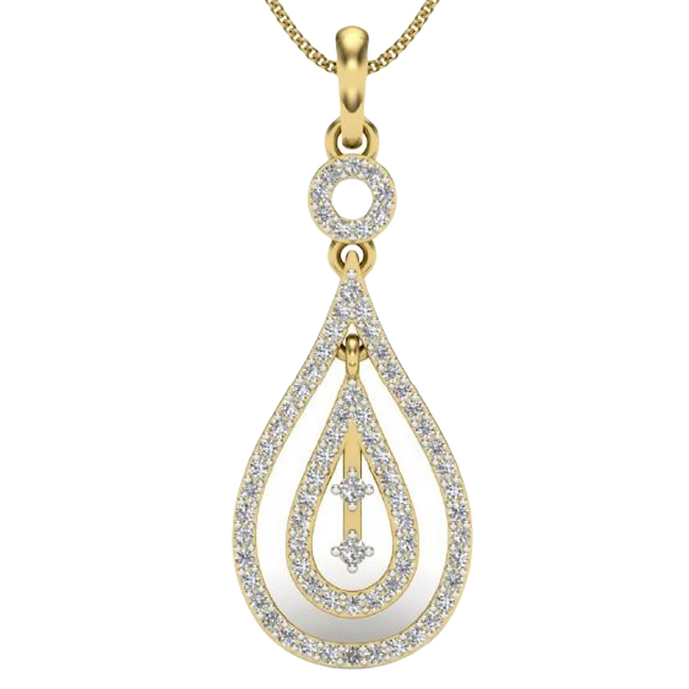 Moissanite Gold Plated Silver Aurora Pendant