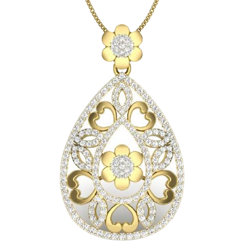 Moissanite Gold Plated Silver Radiant Splendor Pendant
