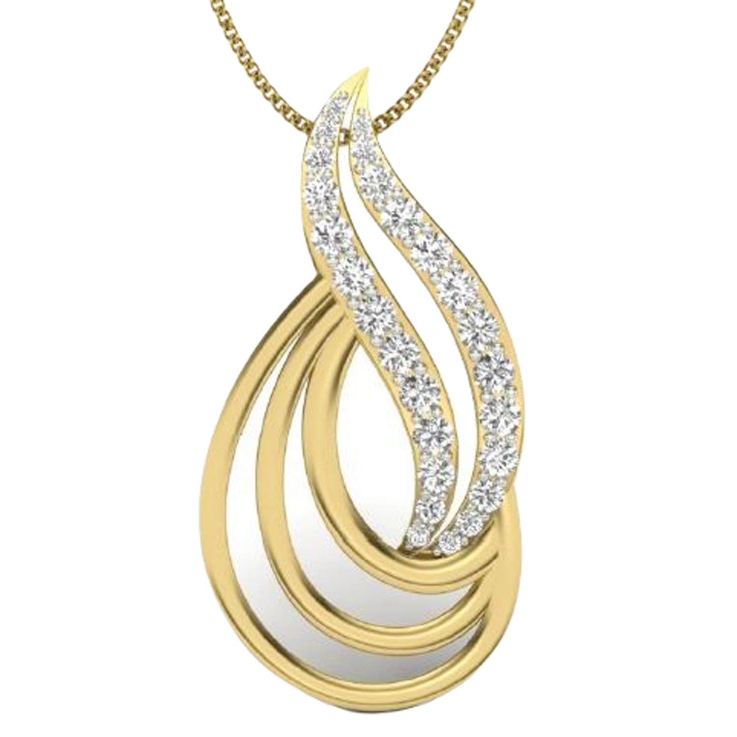 Moissanite Gold Plated Silver Structured Pendant