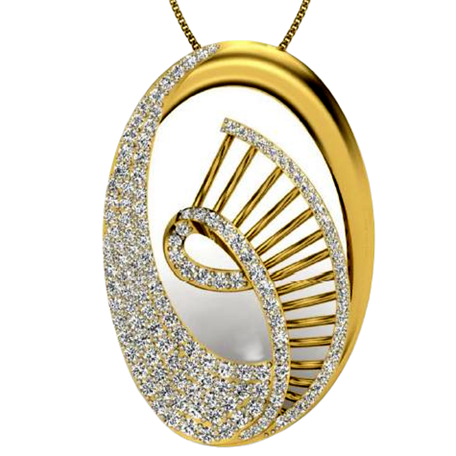 Moissanite Gold Plated Silver Elegant Pendant