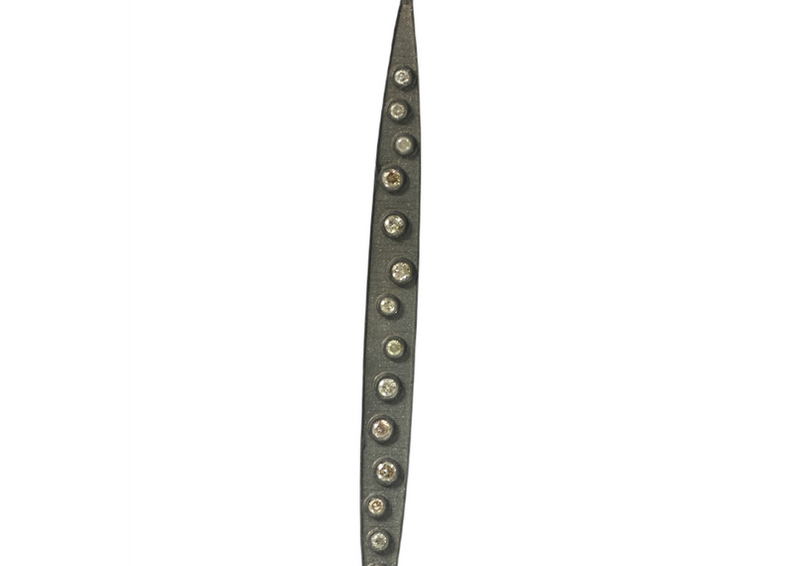 Moissanite Black Rhodium Plated Silver Spike Pendant