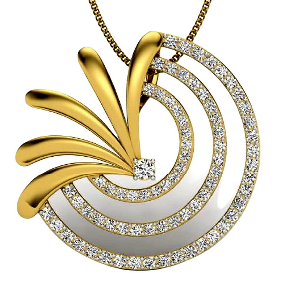 Moissanite Gold Plated Silver Elegant Qudra Pendant