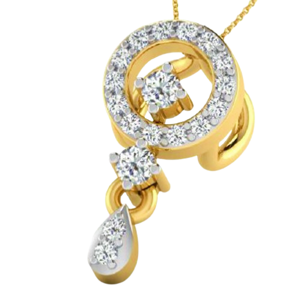 Moissanite Gold Plated Silver Spiraling Pendant
