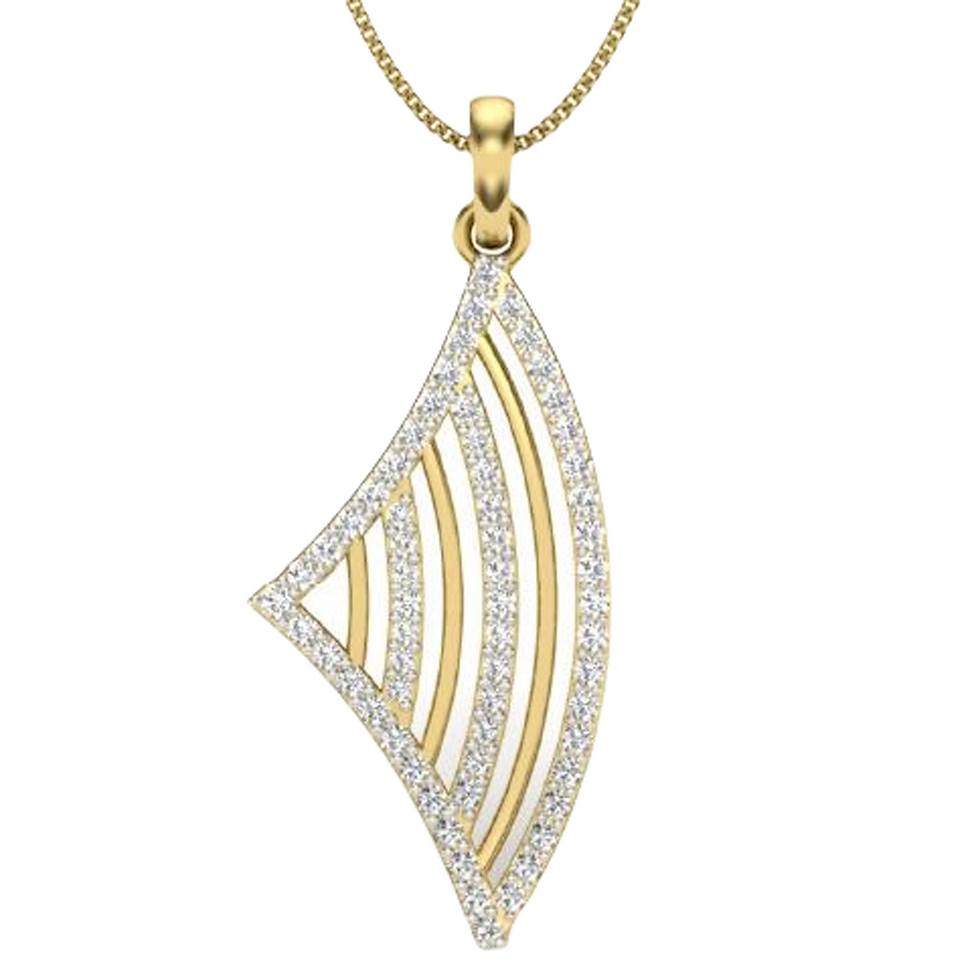 Moissanite Gold Plated Silver Snowflake Silhouette Pendant