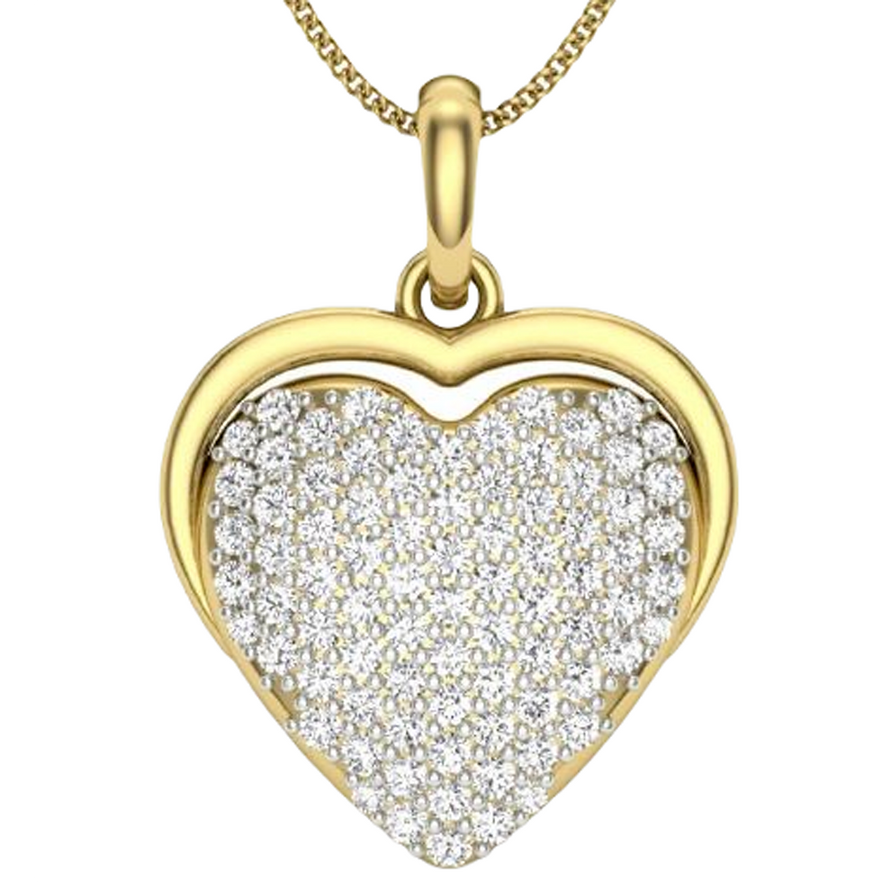 Moissanite Gold Plated Silver Geometric Radiance Pendant