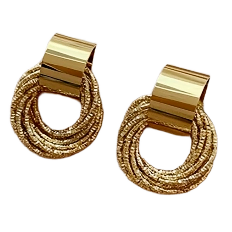 Gold Plated Silver Round Stud Earrings for Women