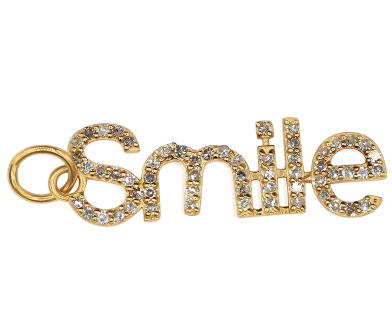 Moissanite Gold Plated Silver Smile Pendant