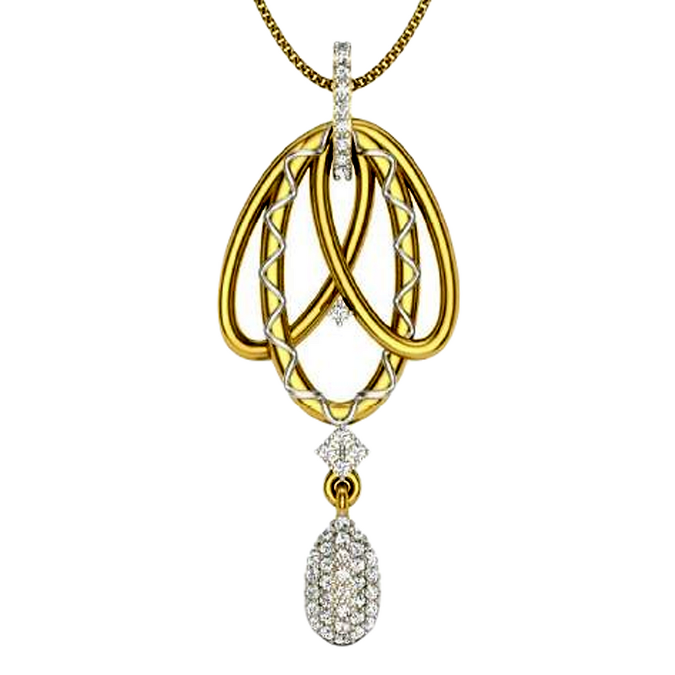 Moissanite Gold Plated Silver Golden Bloom Pendant