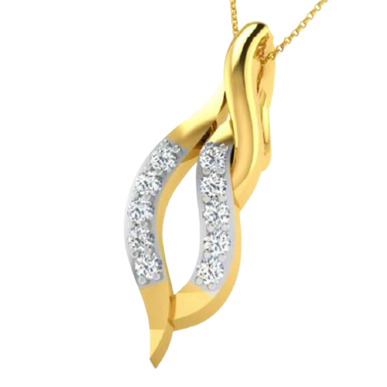 Moissanite Gold Plated Silver Geometric Pendant