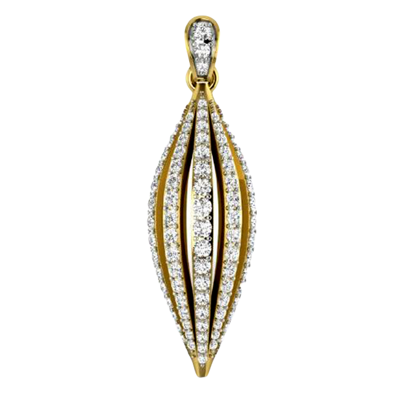 Moissanite Gold Plated Silver Snowflake Silhouette Pendant