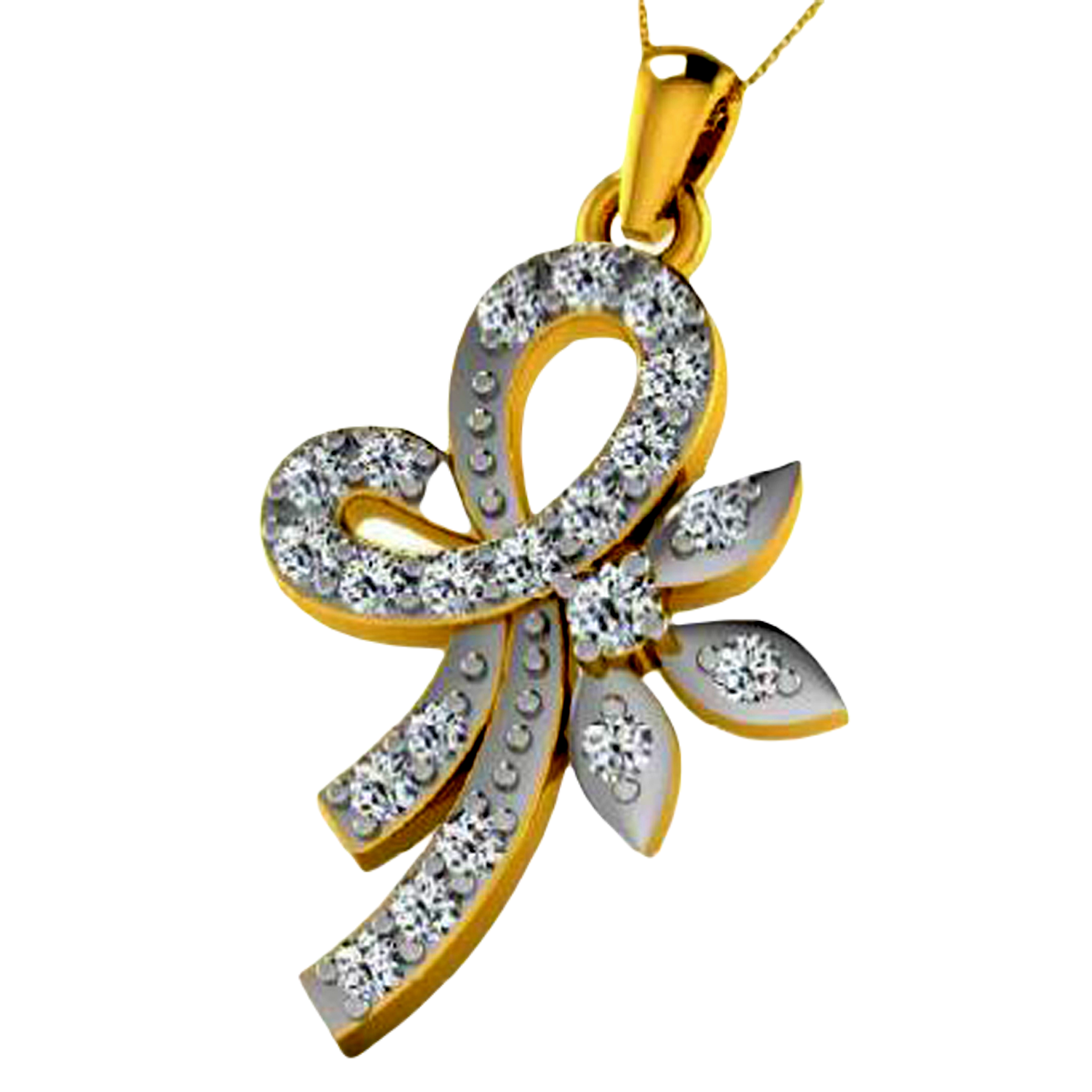 Moissanite Gold Plated Silver Radiant Splendor Pendant