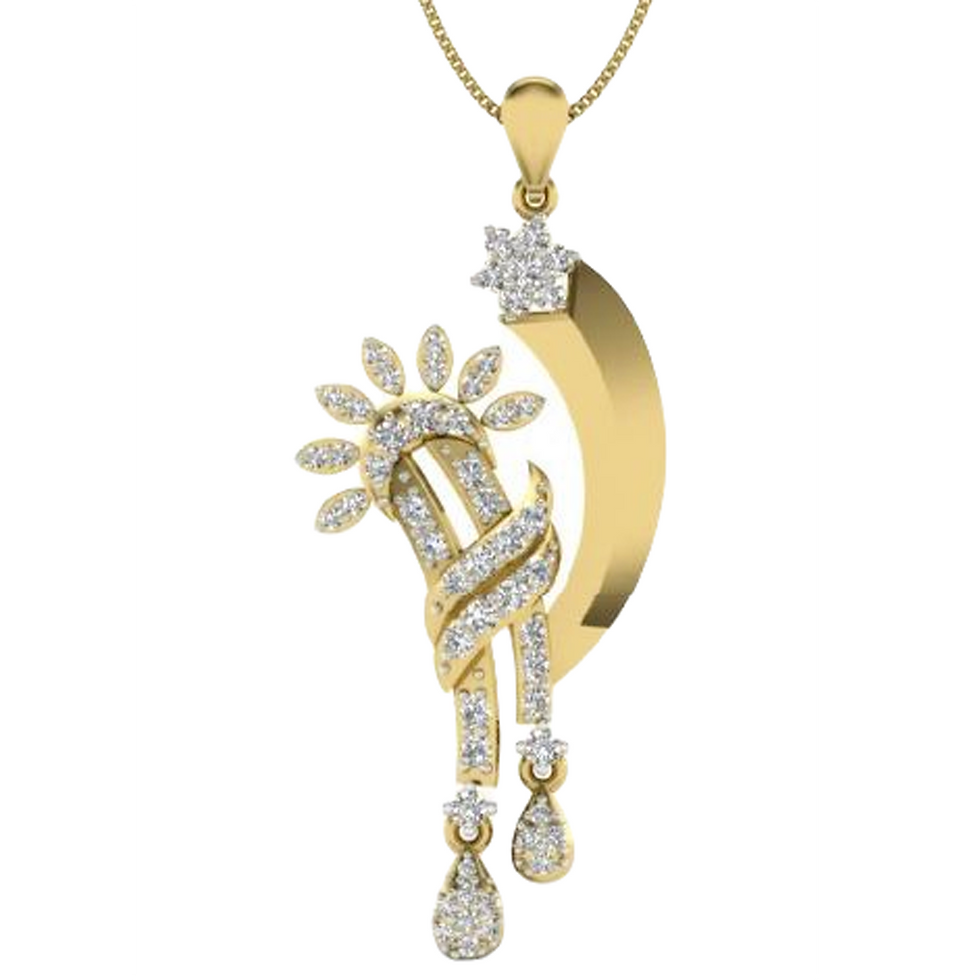 Moissanite Gold Plated Silver Cosmic Beauty Pendant