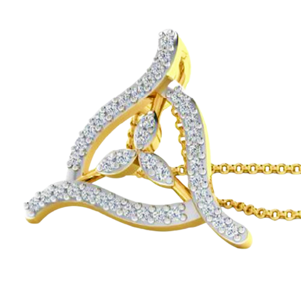 Moissanite Gold Plated Silver Snowflake Silhouette Pendant