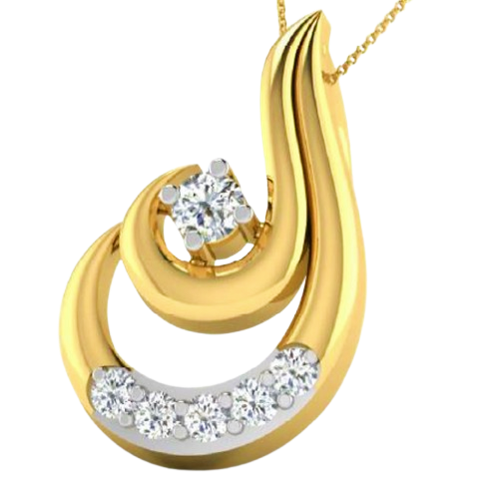Moissanite Gold Plated Silver Golden Bloom Pendant