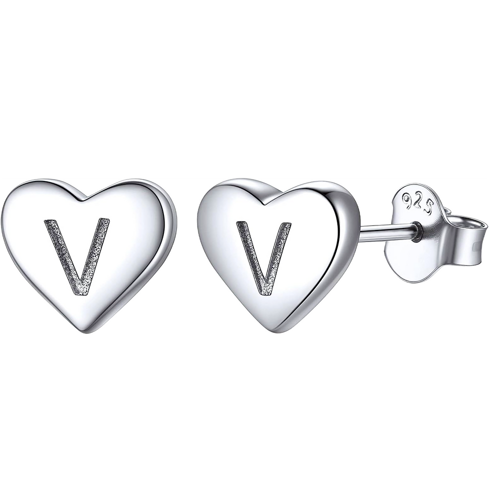 Sterling Silver Heart Stud Earrings for Women