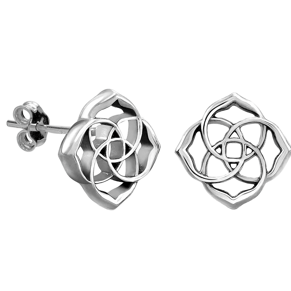 Sterling Silver Celtic Knot Knot Stud Earrings for Women