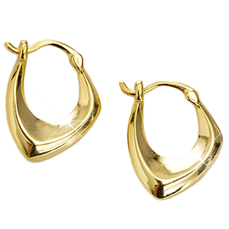 Gold Plated Silver Geometric Stud Earrings for Women