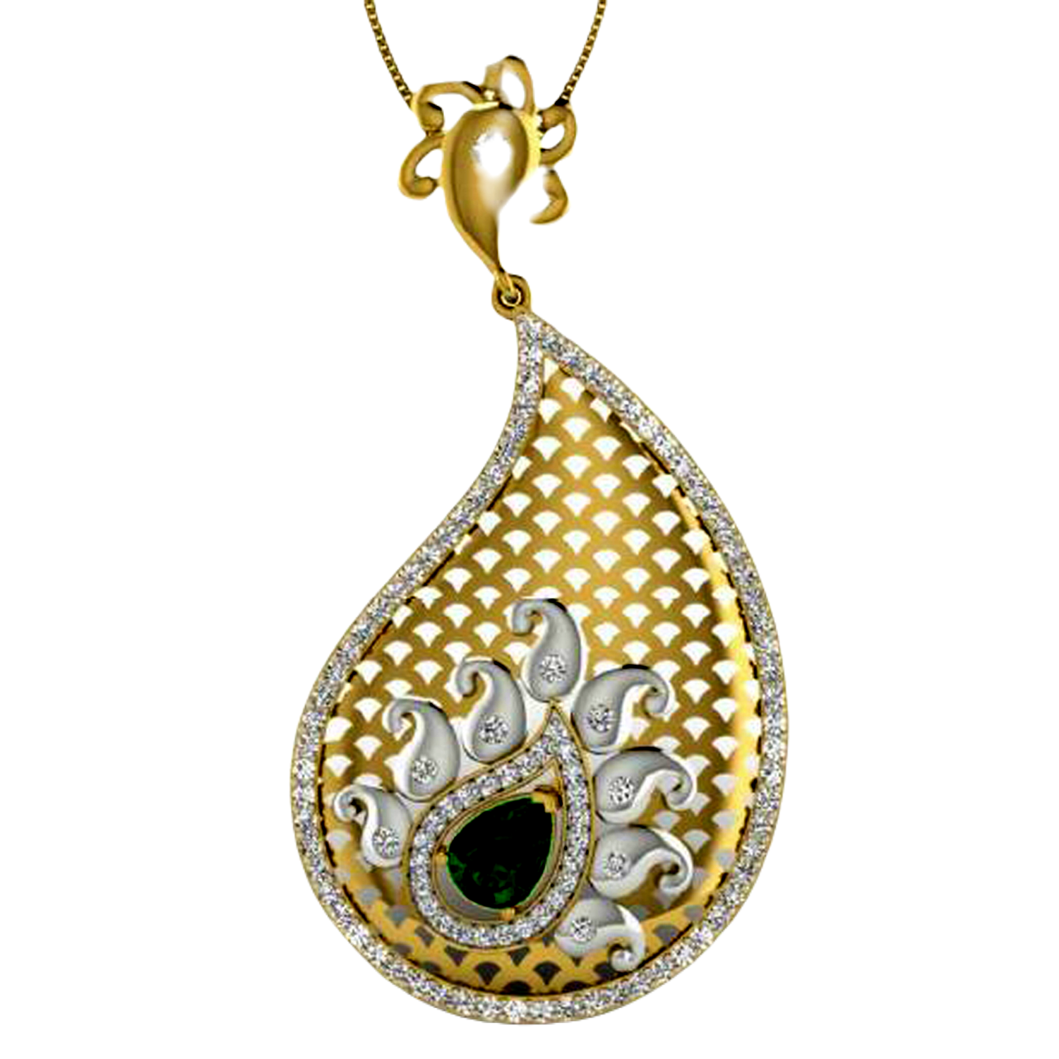 Moissanite Gold Plated Silver Everyday Heartthrob Pendant