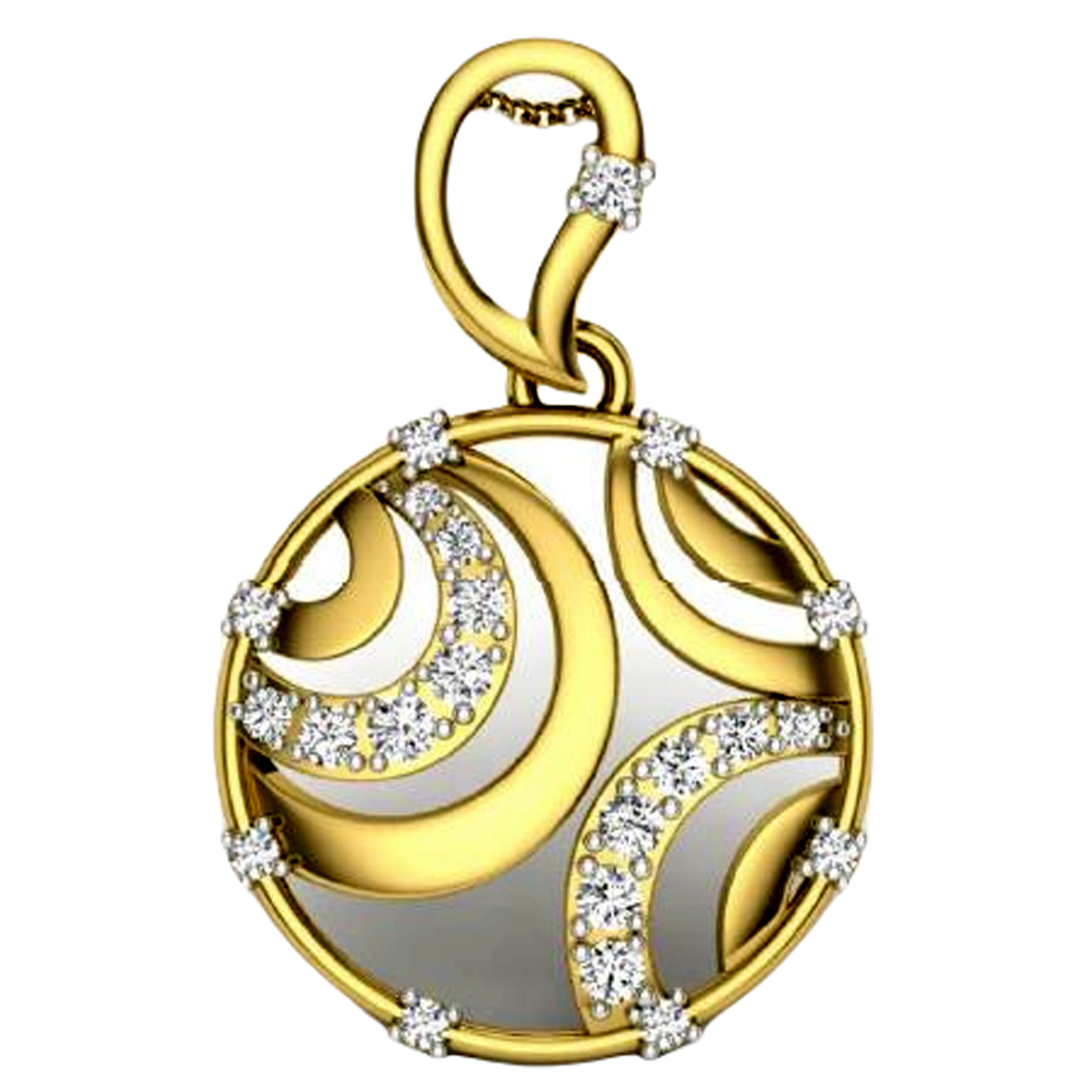Moissanite Gold Plated Silver High in Love Pendant
