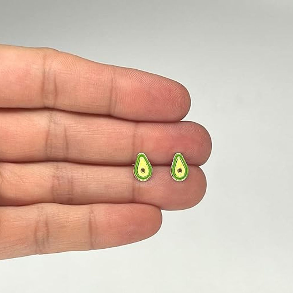 Sterling Silver Avocado Stud Earrings for Women